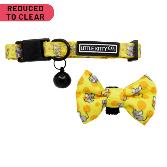 CAT COLLAR & BOW TIE: Cheesin' Around {FINAL SALE}