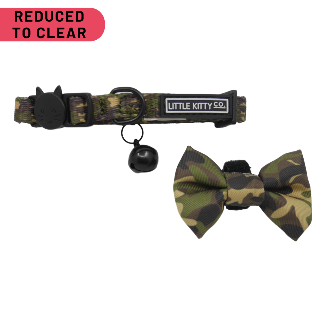 CAT COLLAR & BOW TIE: Cool Cat Camo {FINAL SALE}