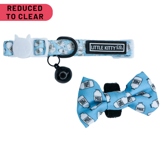 CAT COLLAR & BOW TIE: Milk {FINAL SALE}