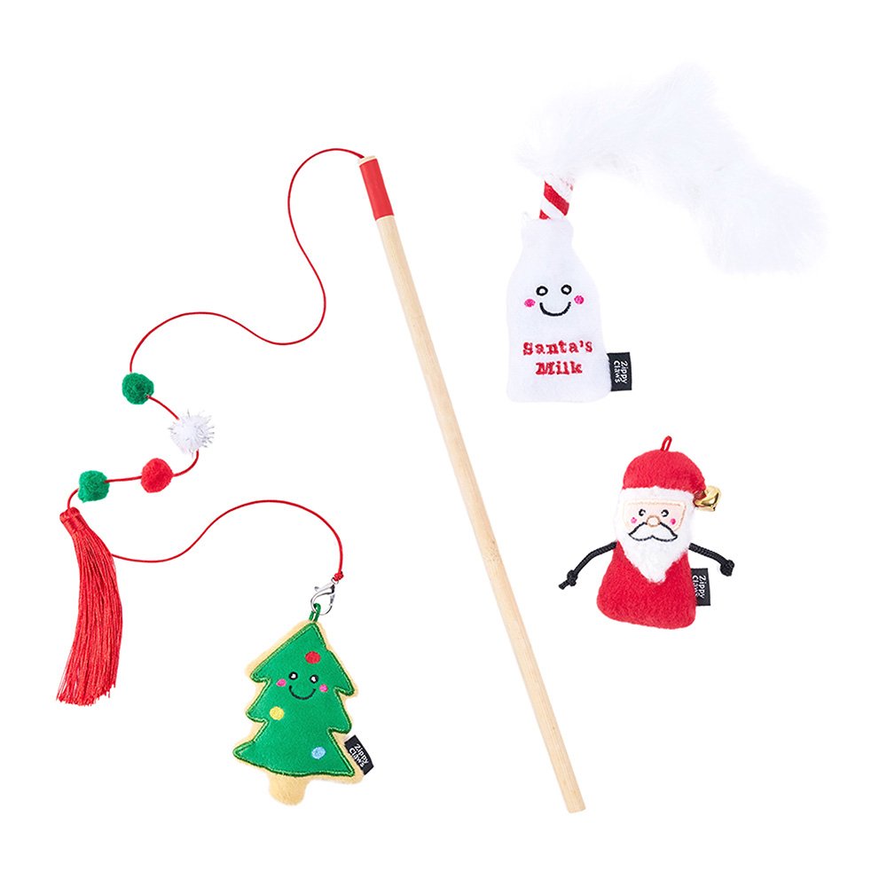 ZIPPY CLAWS: Holiday Zippystick Santa with Cookies & Milk (NEW)