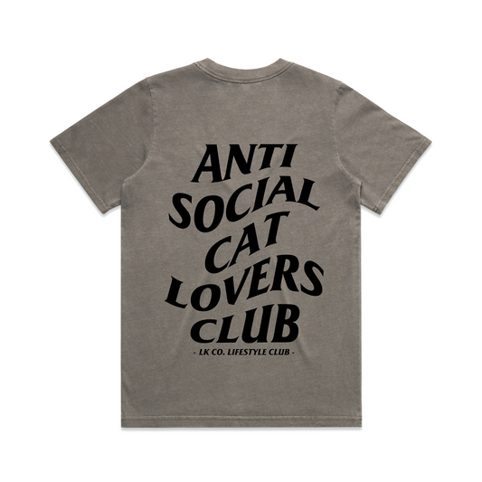 LK CO. LIFESTYLE CLUB TEE (Women's Sizing): "Anti Social Cat Lovers Club" | (Digital Printing)
