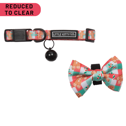 CAT COLLAR & BOW TIE: Christmas Gingerbread {FINAL SALE}