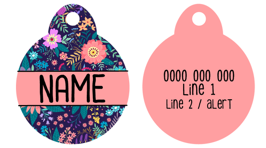 Pet ID Tag | Stop and Smell The Flowers