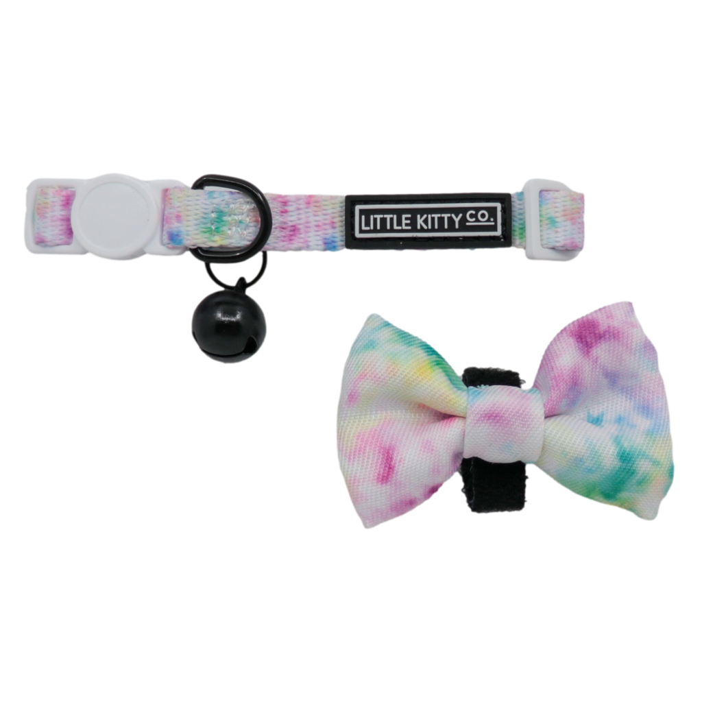 CAT COLLAR & BOW TIE: Cotton Candy
