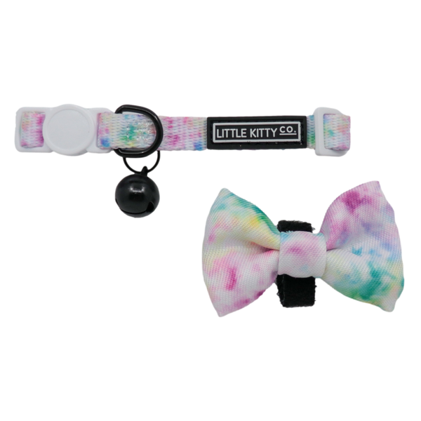CAT COLLAR & BOW TIE: Cotton Candy