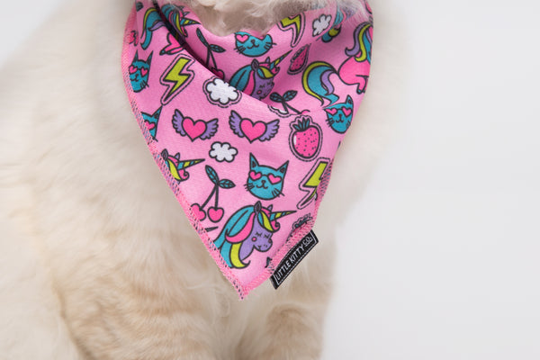 Cat Cooling Bandana Meow-gical Unicorns and Rainbows